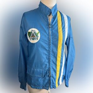 💕Vintage💕 Telephone Pioneers of America USA Patch Racing Stripe Windbreaker